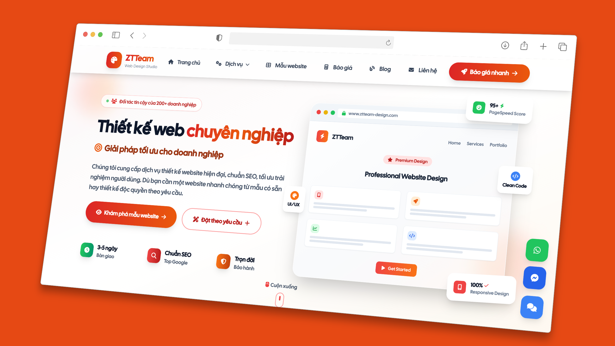 Dịch vụ thiết kế website chuyên nghiệp của ztteam