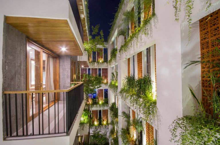 Homestay sử dụng triệt để phong phú các loại cây xanh ở ban công nhằm tăng tính thẩm mỹ cho căn nhà. (Nguồn: Facebook.com)