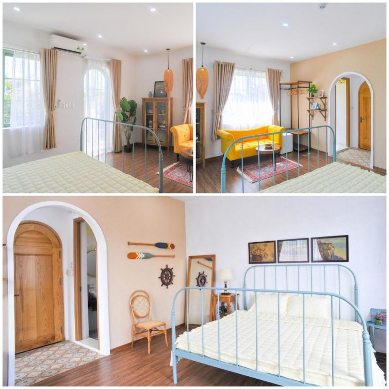 Phòng ngủ được decor xinh xắn, dễ thương với gam màu pastel nổi bật. (Nguồn: Internet)