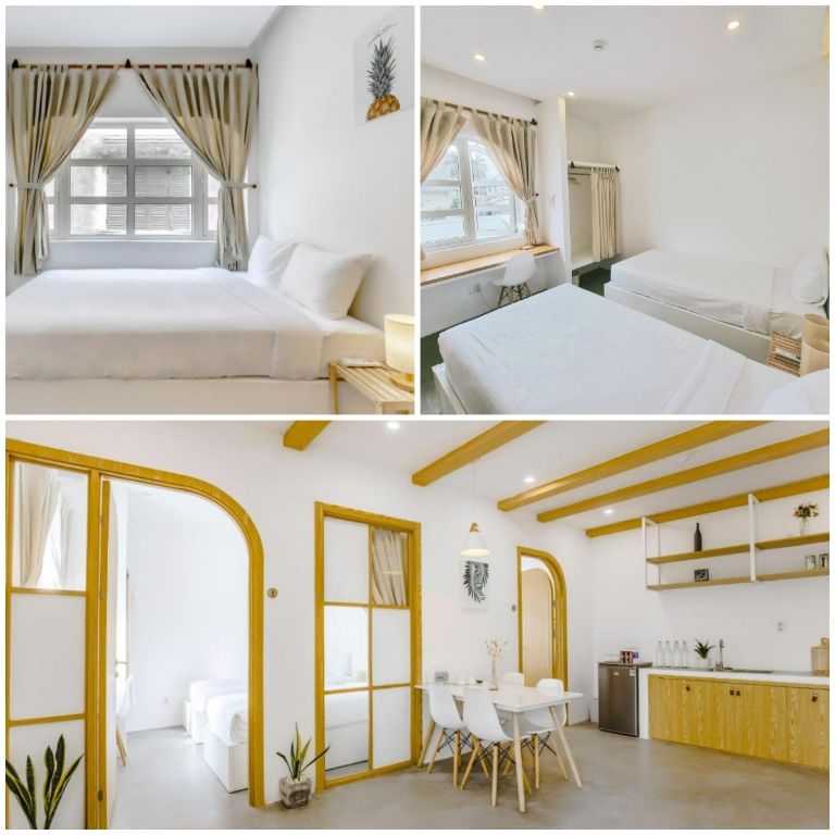 Phòng Gia đình rộng rãi với đầy đủ bếp núc, bàn ăn và 2 phòng ngủ cực kì xinh. (Nguồn: Internet)