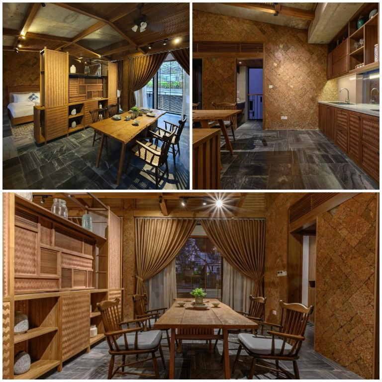 Khu vực bếp và bàn ăn được bố trí hài hòa, mang đến cảm giác đầy đủ tiện nghi nhưng không bị ngợp. (Nguồn: Internet)