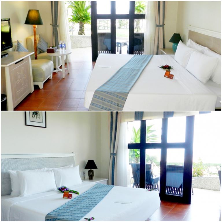 Bungalow hướng biển sở hữu ban công thoáng rộng cho khách hàng hít thờ khí trời và đón nắng. 